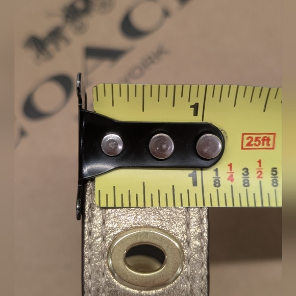 Coach Leather Bracelet - EUC - Gold 2.75 Inch Diameter - Picture 9 of 11